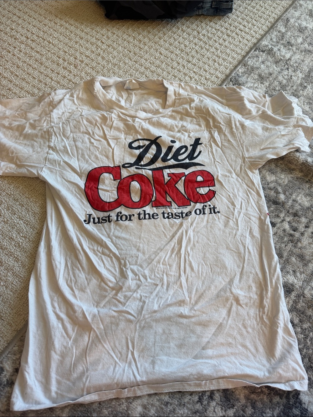 Hanes White Tee with Red & Black Diet Coke Print